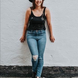 Express Black Sequin Tank - size M